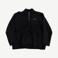 Chrome Hearts King Taco black quarter zip pullover front view with embroidered metal logo plate at chest