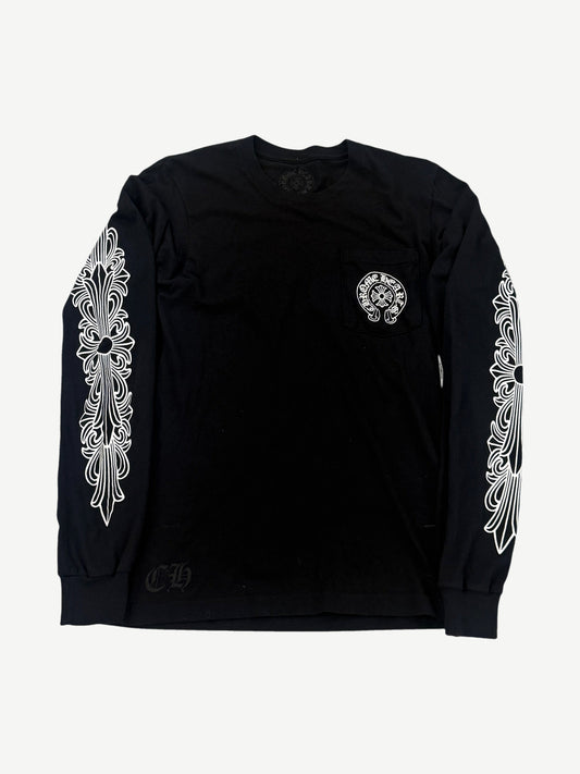 Chrome Hearts Black Las Vegas Horseshoe Floral Longsleeve