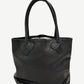 Chrome Hearts Black Leather Cross Tote Bag