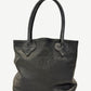 Chrome Hearts Black Leather Cross Tote Bag