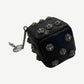 Chrome Hearts Black Leather Dice Studded Keychain with Dagger