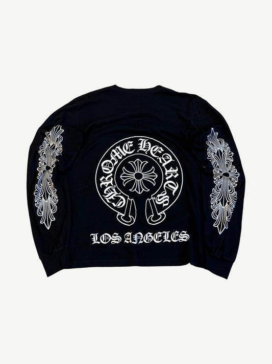 Chrome Hearts Black Los Angeles Horseshoe Floral Longsleeve