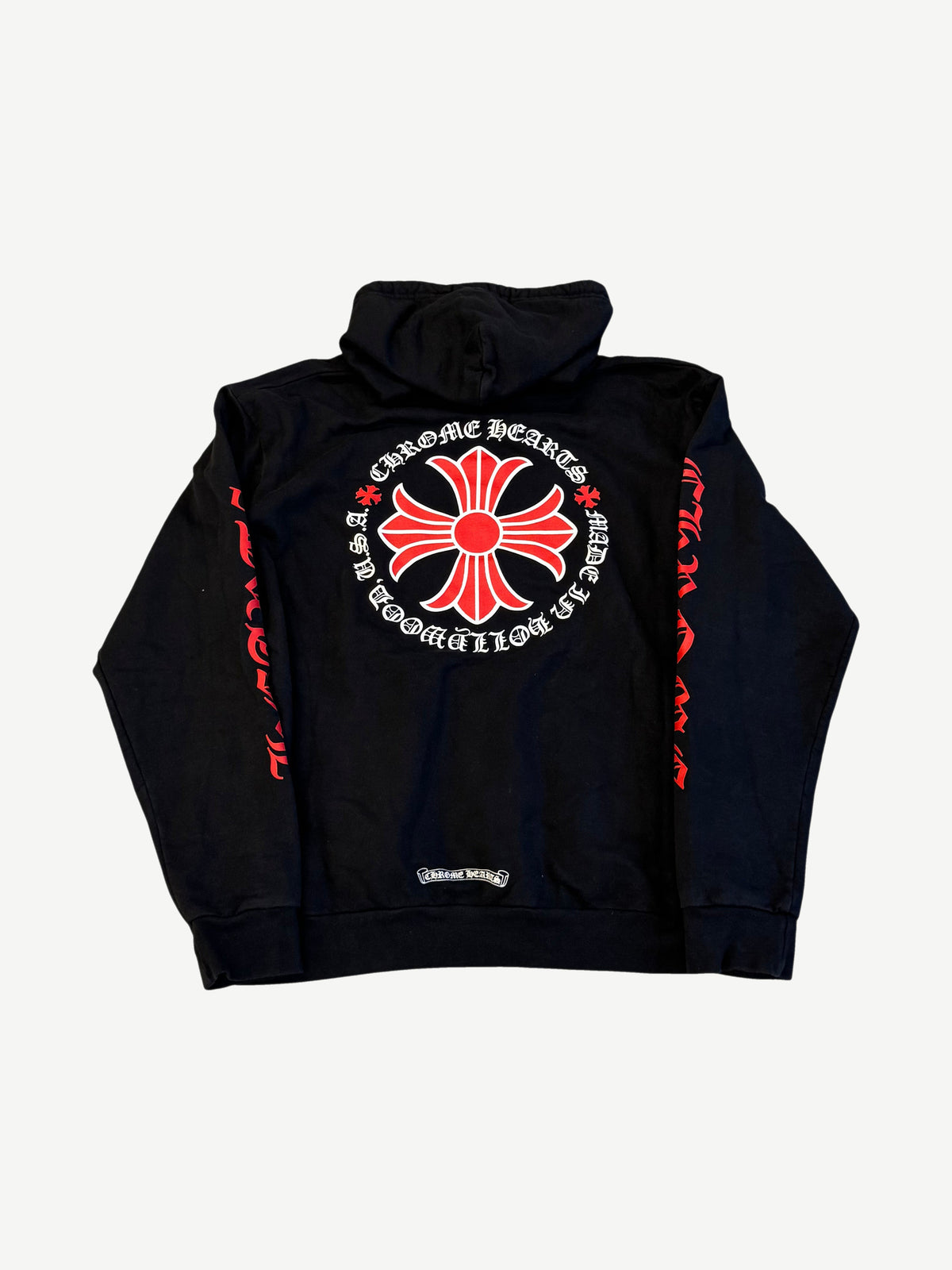 Chrome Hearts Black Made In Hollywood Red Plus Cross Hoodie
