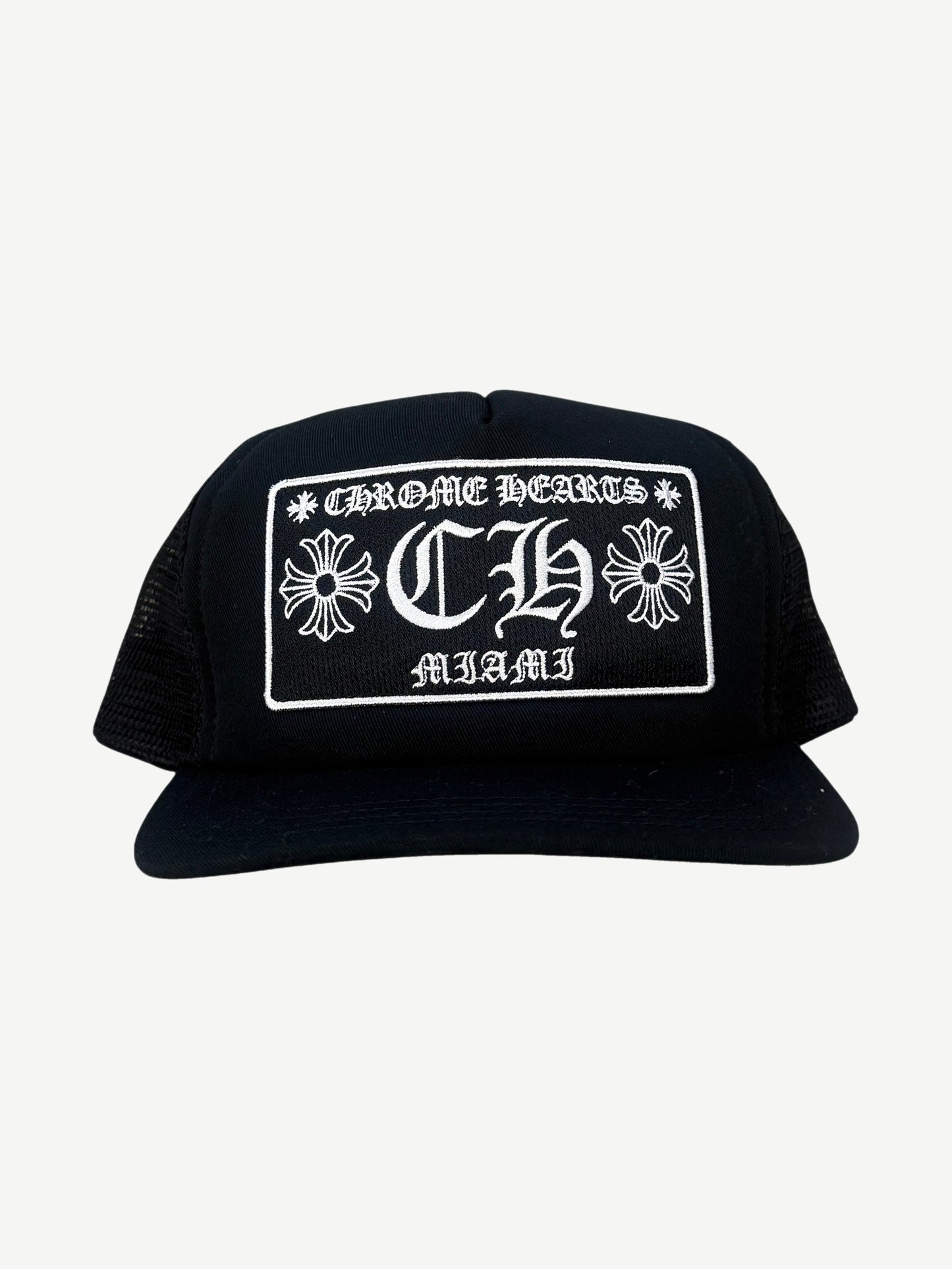 Chrome Hearts Black Miami CH Trucker Hat