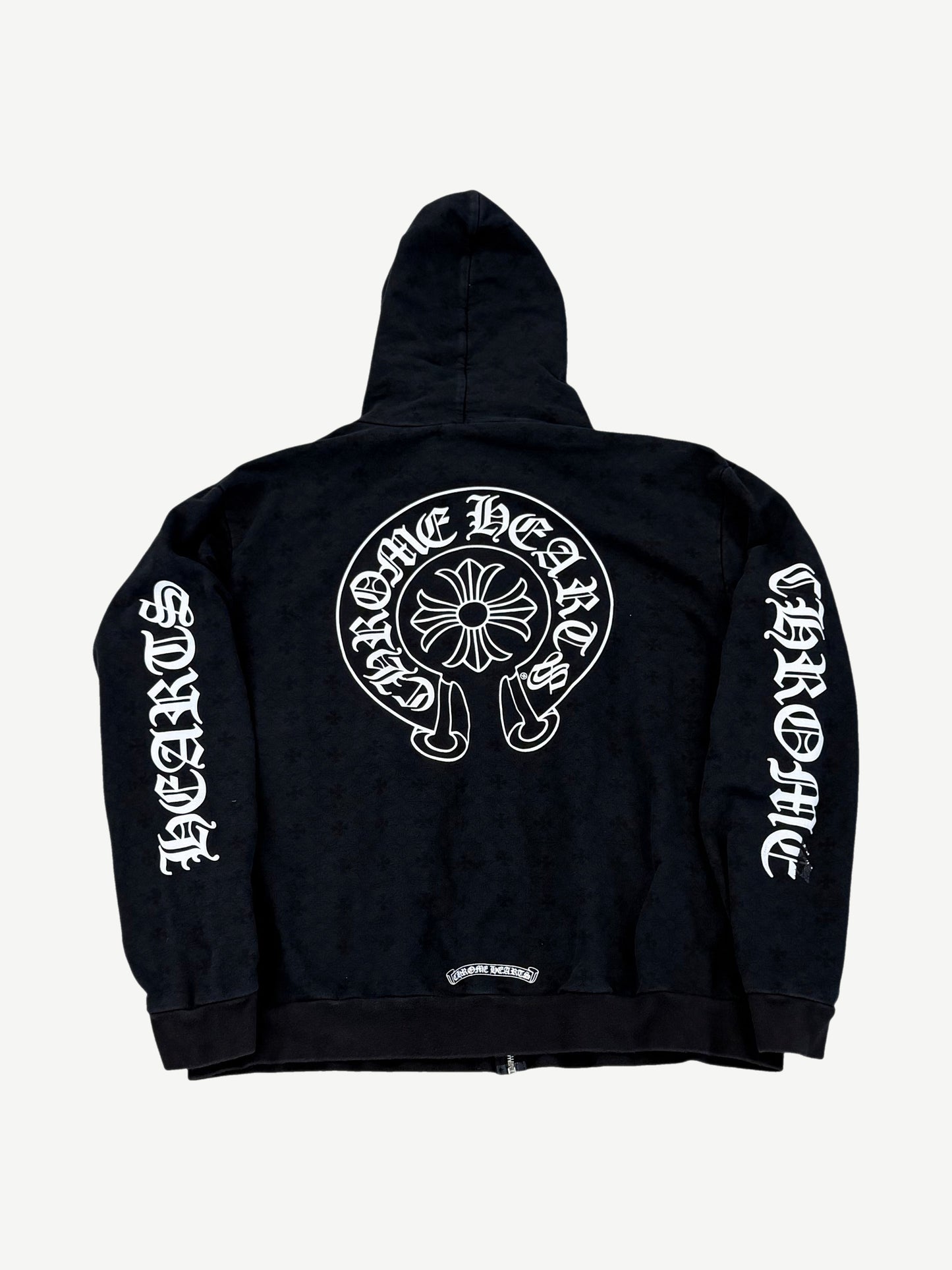 Chrome Hearts Black Monogram Print Horseshoe Zipup