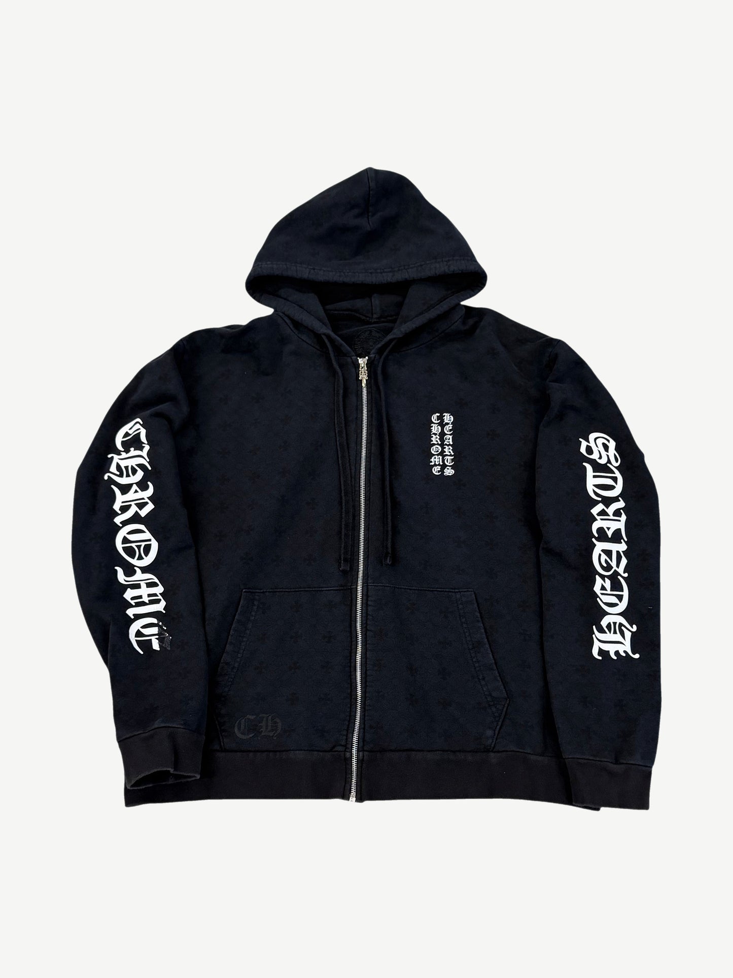 Chrome Hearts Black Monogram Print Horseshoe Zipup