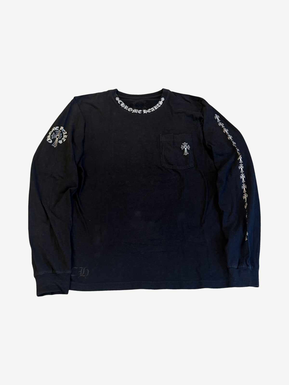 Chrome Hearts Black Neck Cross Logo Longsleeve