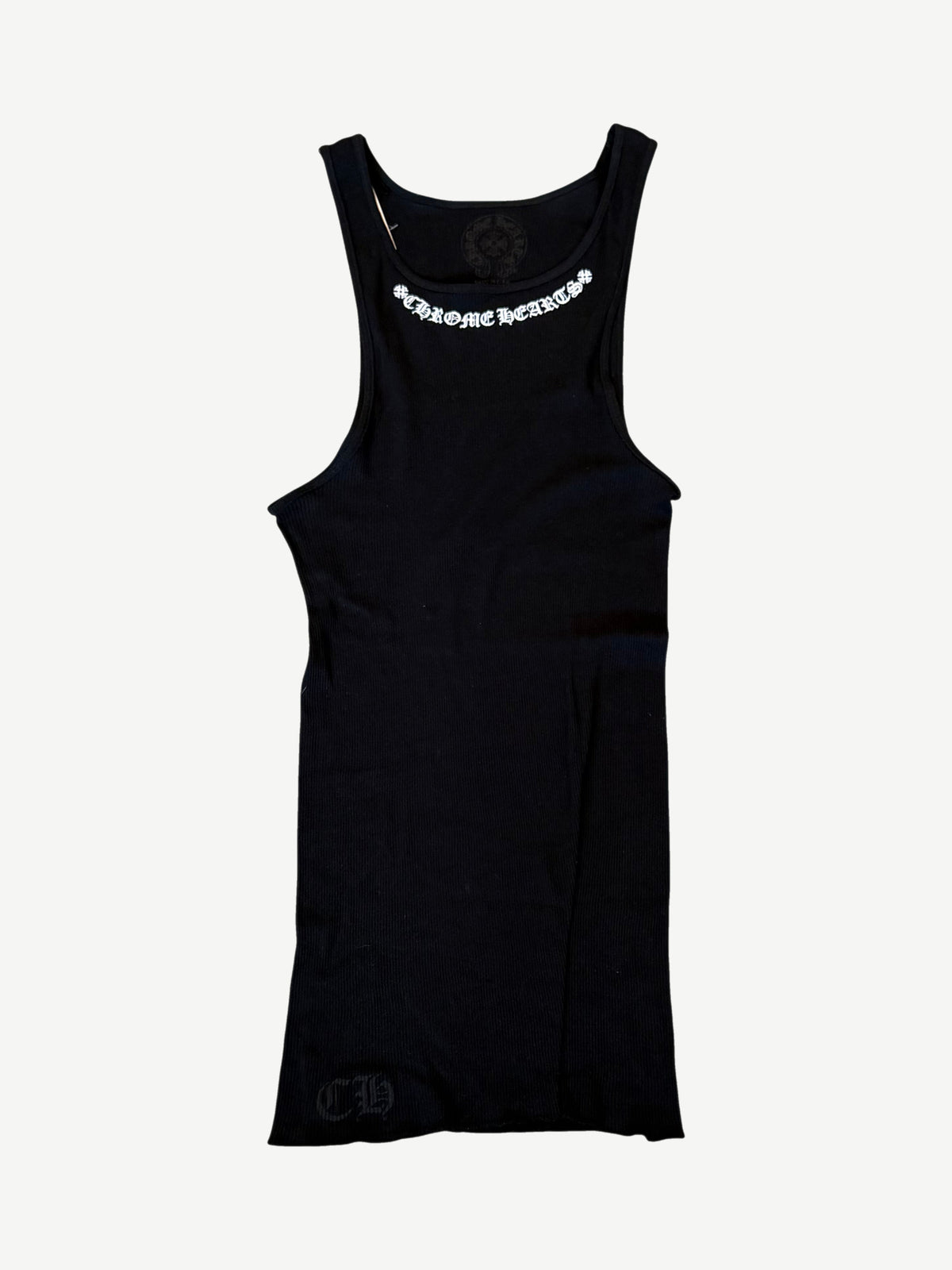 Chrome Hearts Black Neck Logo Scroll Tank Top