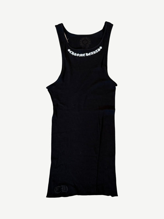 Chrome Hearts Black Neck Logo Scroll Tank Top