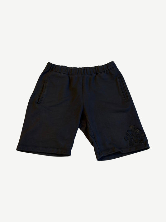 Chrome Hearts Black Paper Jam Triple Cross Leather Patch Shorts