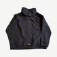 Chrome Hearts Paper Jam zip up back view in black cotton with embroidered logo tab at hem.