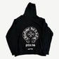 Chrome Hearts Paris horseshoe hoodie back in black with large white horseshoe logo and gothic Paris text