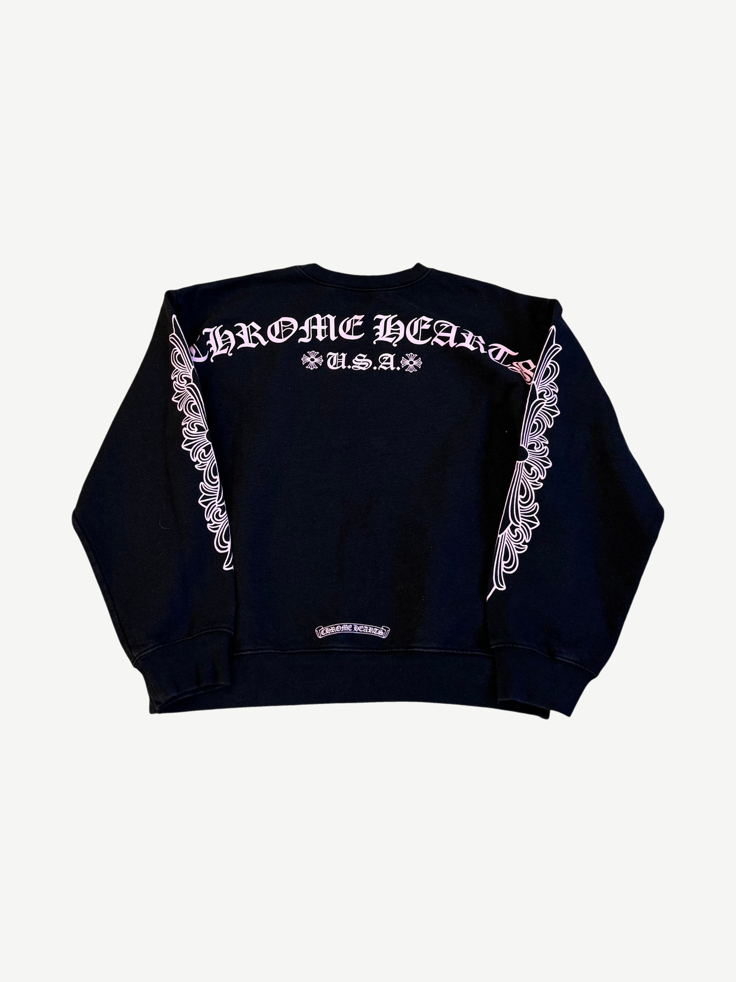 Chrome Hearts Black Pink Matty Boy Friends and Family Floral Crewneck