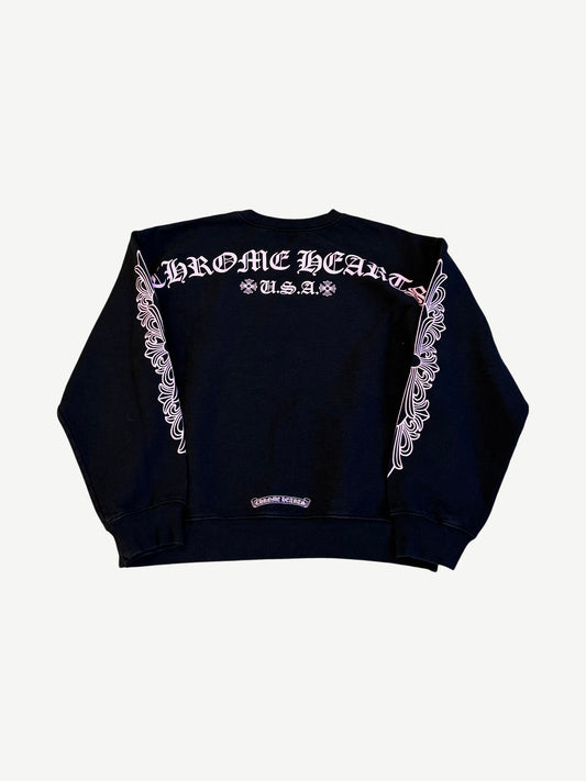 Chrome Hearts Black Pink Matty Boy Friends and Family Floral Crewneck