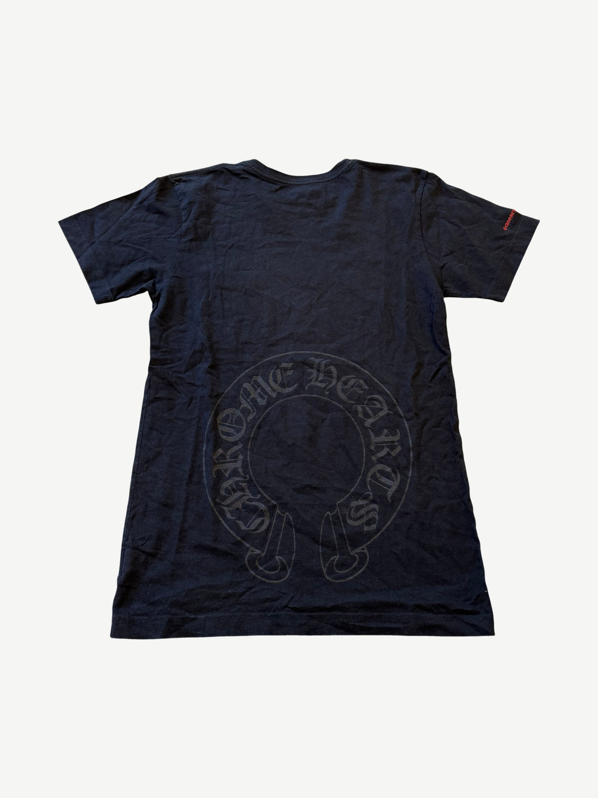 Chrome Hearts Black Red Horseshoe Scroll Pocket Tee