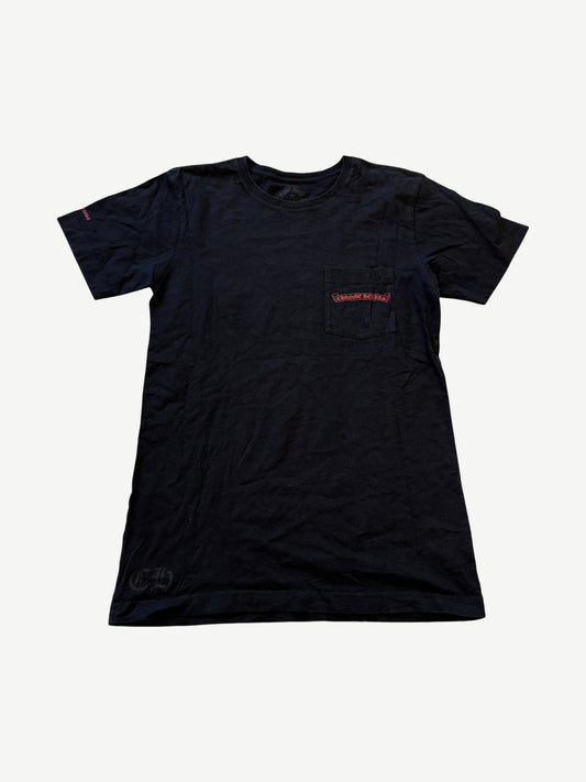 Chrome Hearts Black Red Horseshoe Scroll Pocket Tee