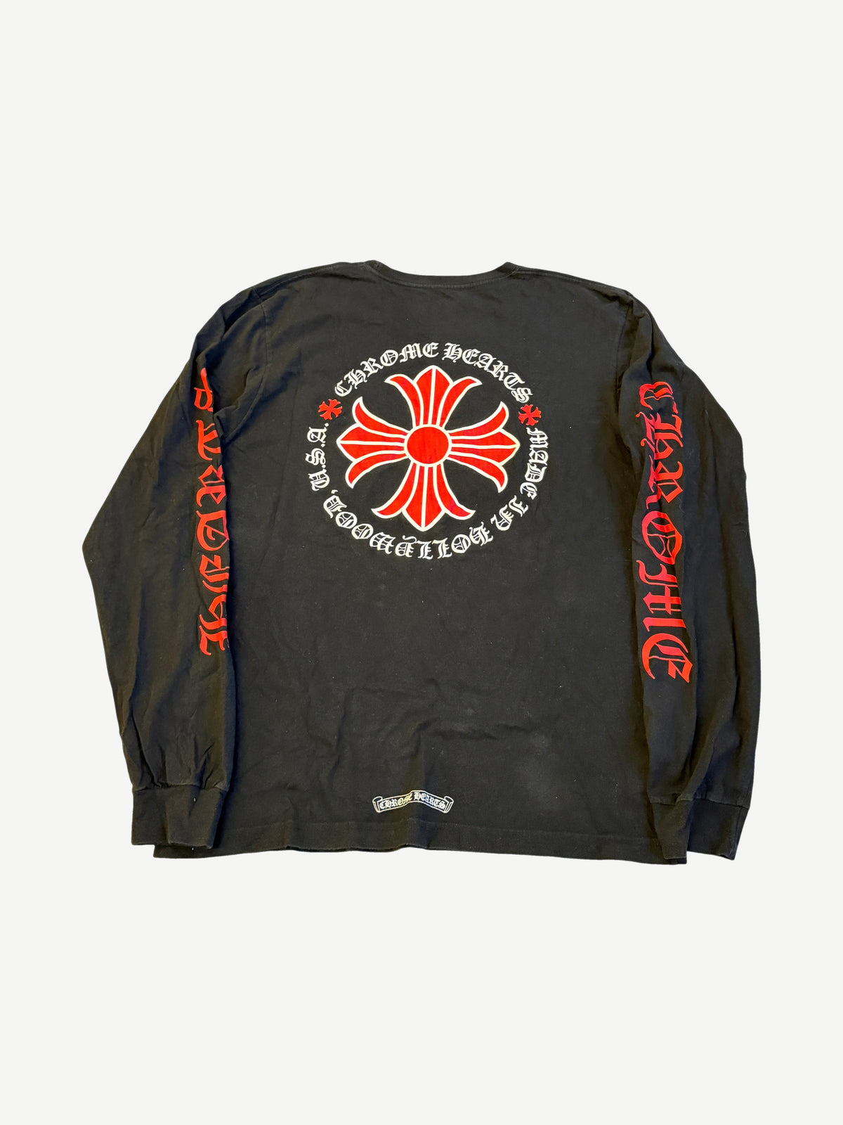 Chrome Hearts Black Red Made In Hollywood Cross Longsleeve
