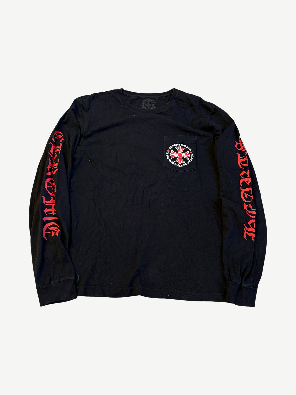Chrome Hearts Black Red Made In Hollywood Cross Longsleeve