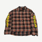 Chrome Hearts Black Red Plaid Cropped Flannel Shirt