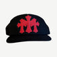 Chrome Hearts Black Red Triple Cross Trucker Hat