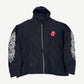 Chrome Hearts Rolling Stones Horseshoe zip-up hoodie in black with embroidered front graphic and zip closure.