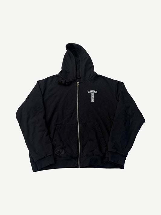 Chrome Hearts Black T-Bar Back Logo Thermal Zipup