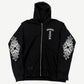 Chrome Hearts Black T-Bar Logo Floral Sleeve Zipup
