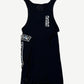 Chrome Hearts black ribbed T-bar tank top with white gothic vertical Chrome Hearts text and side patches