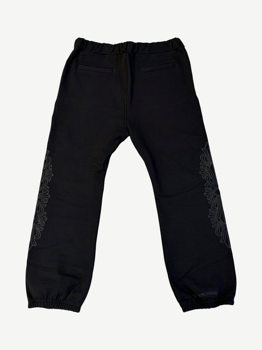 Chrome Hearts Black Tonal Horseshoe Floral Sweatpants