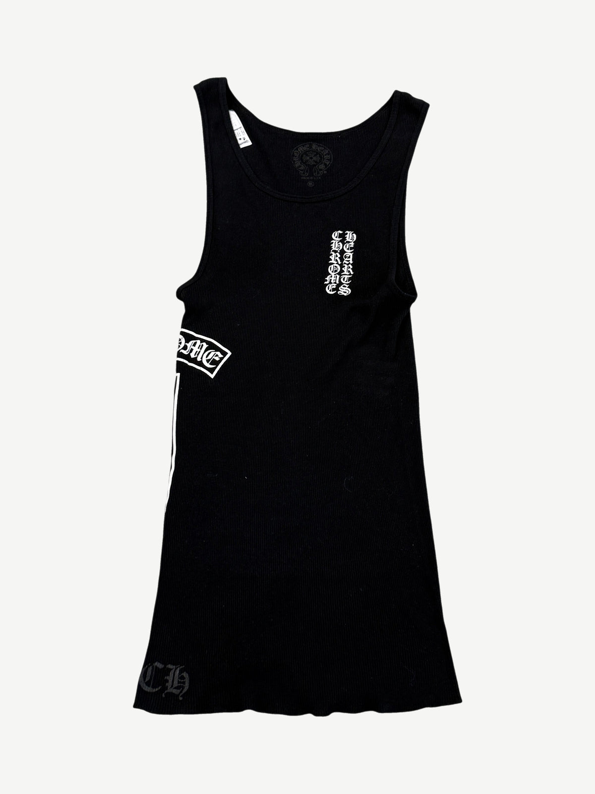 Chrome Hearts Black Vertical Logo T-Bar Tank Top