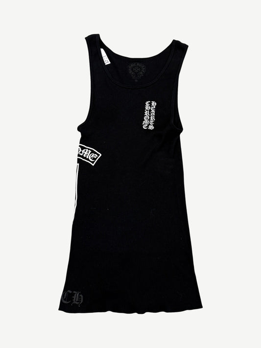 Chrome Hearts Black Vertical Logo T-Bar Tank Top