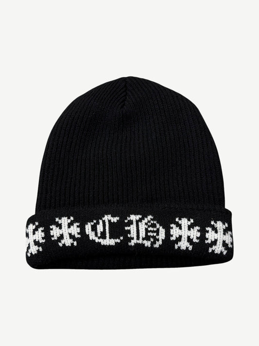 Chrome Hearts Black White Big Daddy Cashmere Beanie