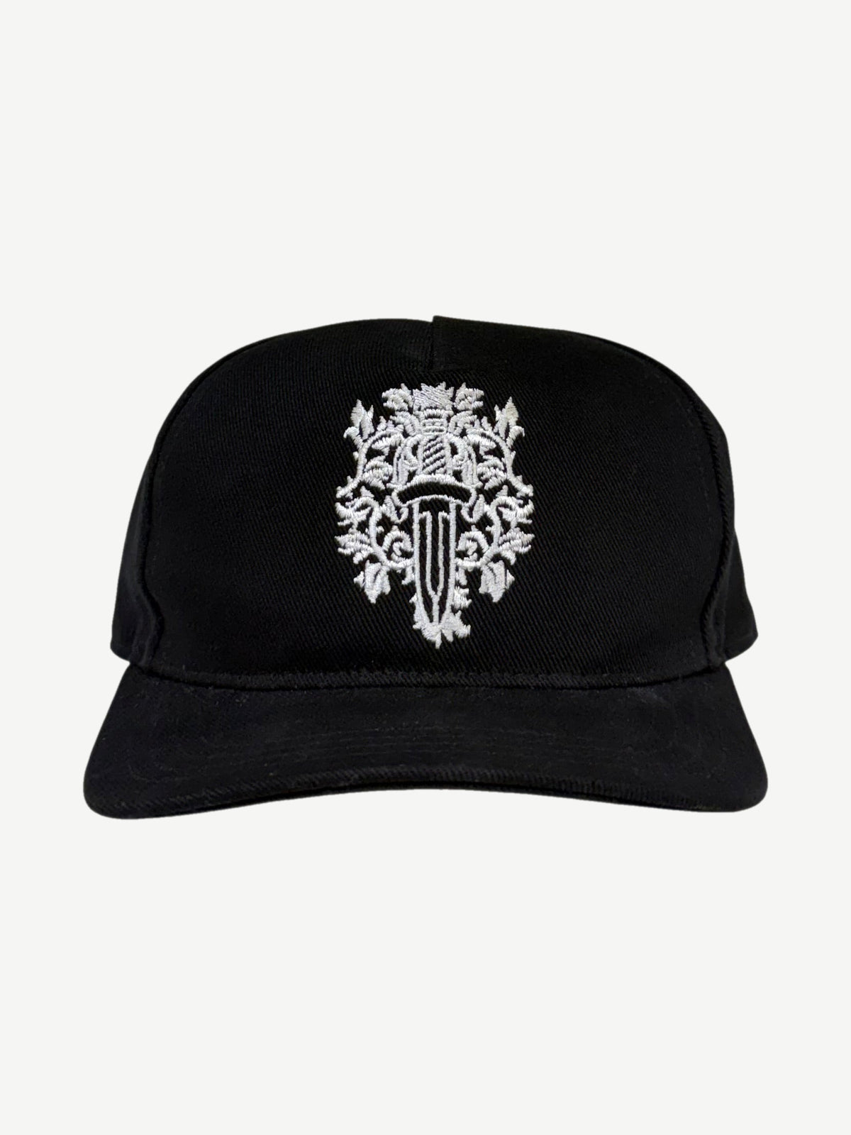 Chrome Hearts Black White Denim Dagger Baseball Hat