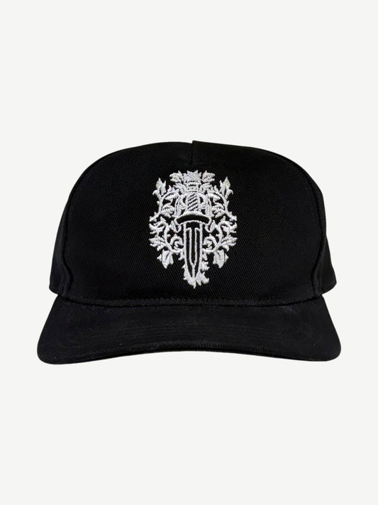 Chrome Hearts Black White Denim Dagger Baseball Hat