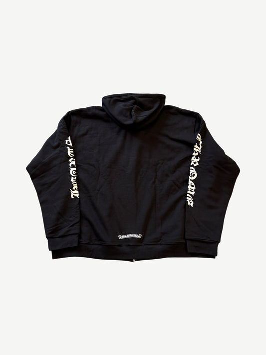 Chrome Hearts Black White Vertical Logo Thermal Zipup