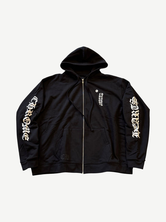 Chrome Hearts Black White Vertical Logo Thermal Zipup