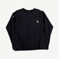 Chrome Hearts black pocket longsleeve front with stacked old english Chrome Hearts text on chest pocket