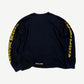 Chrome Hearts black longsleeve back with yellow Chrome Hearts gothic sleeve text and Fuck You hem print
