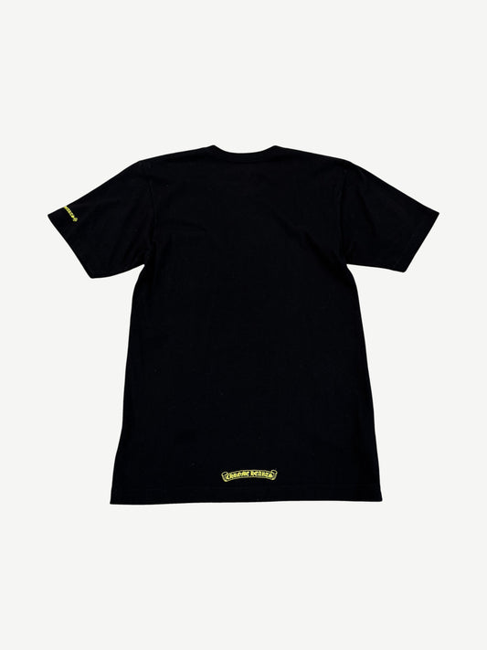 Chrome Hearts Black Yellow Neck Logo Tee