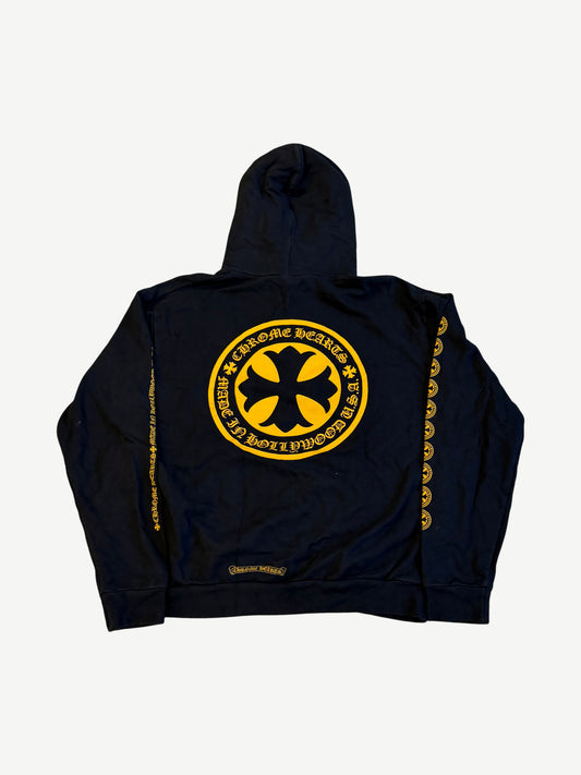 Chrome Hearts Black Yellow Plus Cross Logo Hoodie