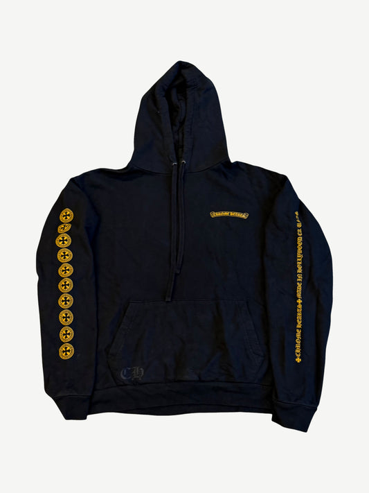 Chrome Hearts Black Yellow Plus Cross Logo Hoodie