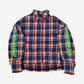 Chrome Hearts Blue Red Plaid Cropped Cargo Flannel Shirt