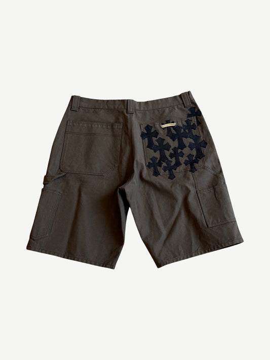 Chrome Hearts Brown Flooded Patch Double Knee Carpenter Shorts