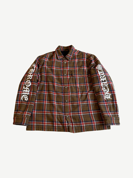 Chrome Hearts Brown Quilted Padded Flannel Shirt