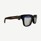 Chrome Hearts Vagillionaire square glasses side view in glossy brown acetate with silver dagger temple hardware