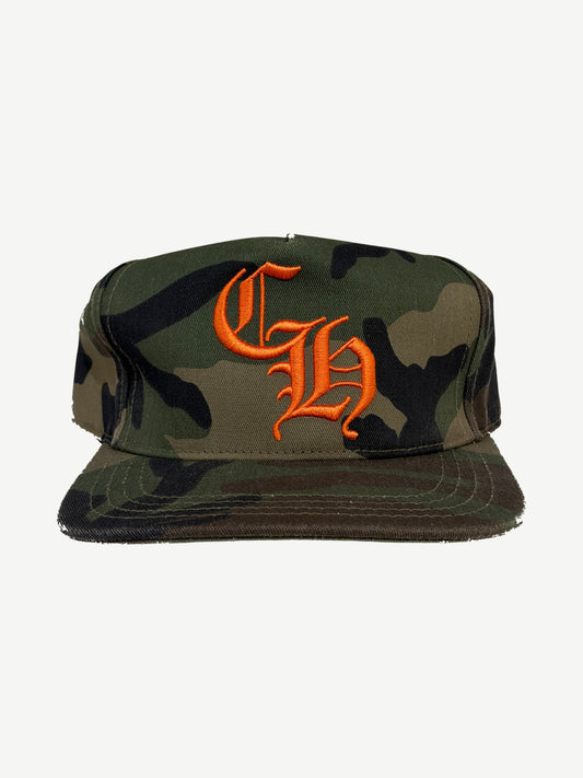 Chrome Hearts Camo Orange CH Baseball Hat
