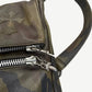 Chrome Hearts camo crossbody bag side angle showing zippered top, leather trim and silver hardware detail