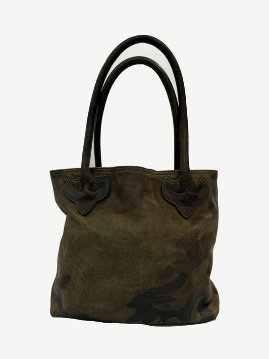 Chrome Hearts Camouflage Leather Silver Cross Tote Bag