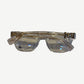 Chrome Hearts clear Vagillionaire glasses folded top view with gold temples and cross detailing