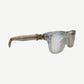 Chrome Hearts Vagillionaire clear glasses side profile showing gold engraved temple hardware